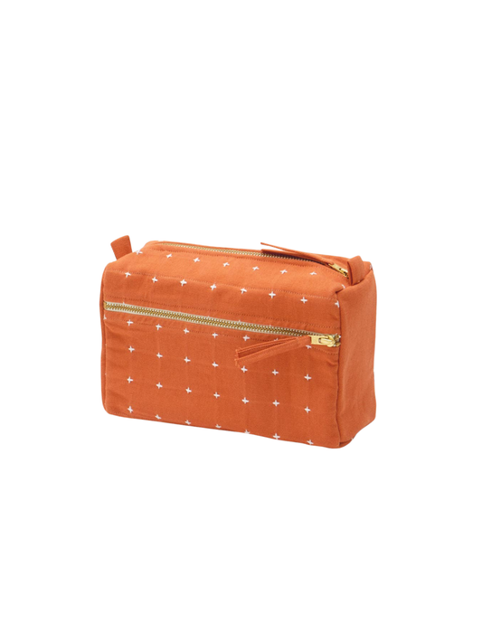 Cross-Stitch Medium Toiletry Bag: Apricot