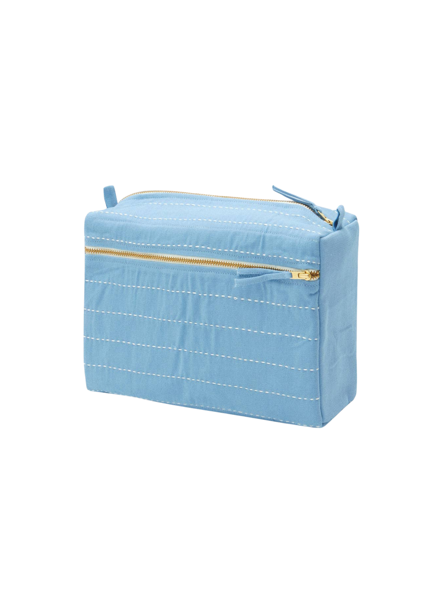 Pin-Stitch Large Toiletry Bag: Dusk Blue