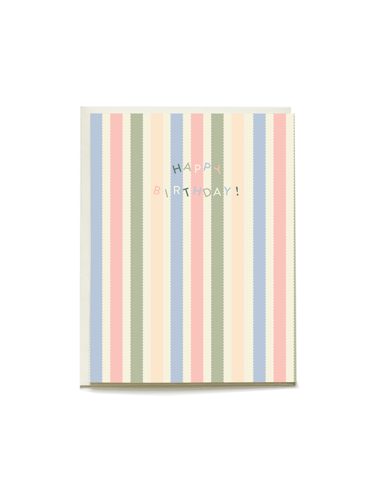 Festive Stripes Birthday Greeting Card