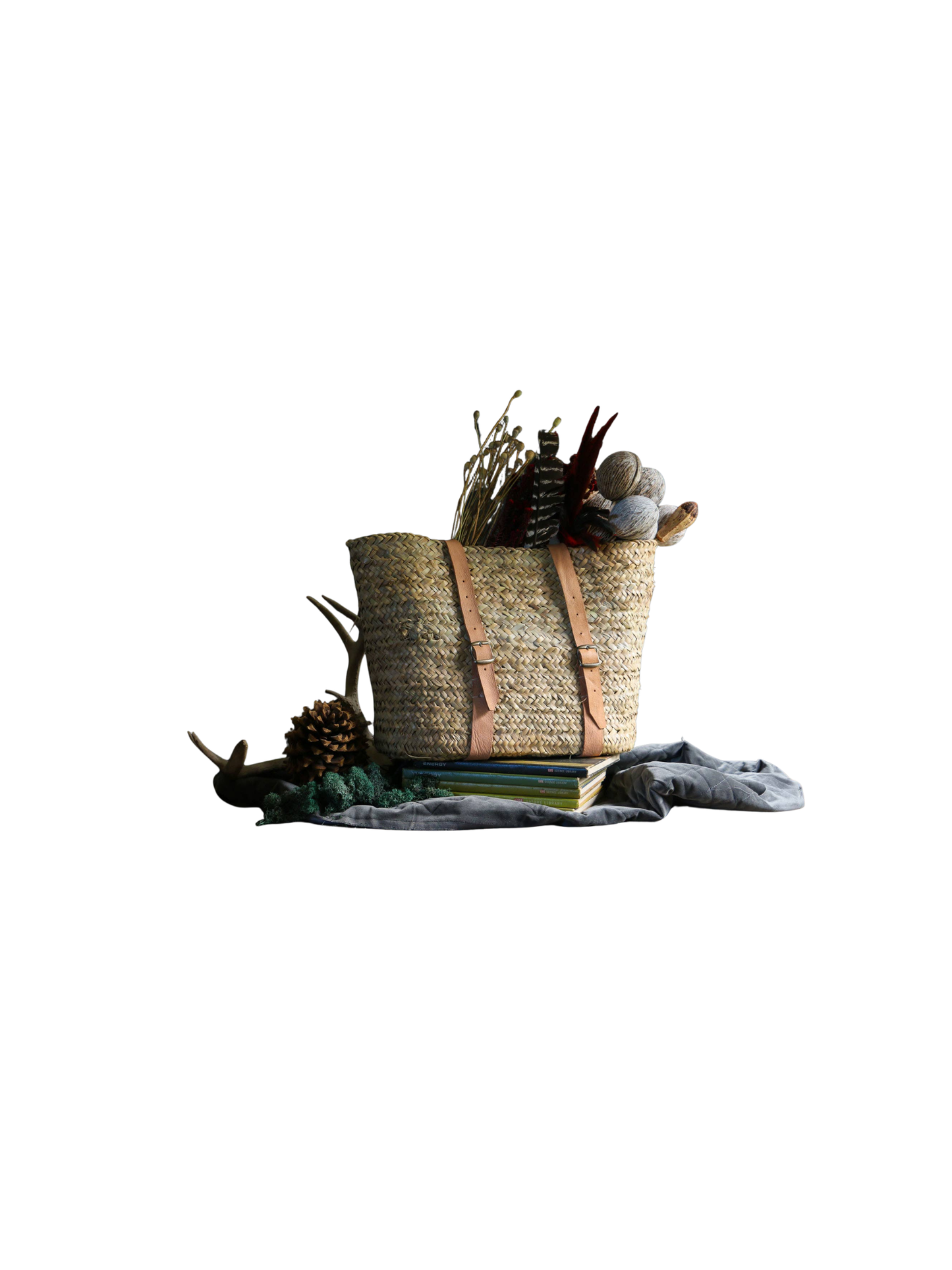 Palm Leaf Backpack Basket