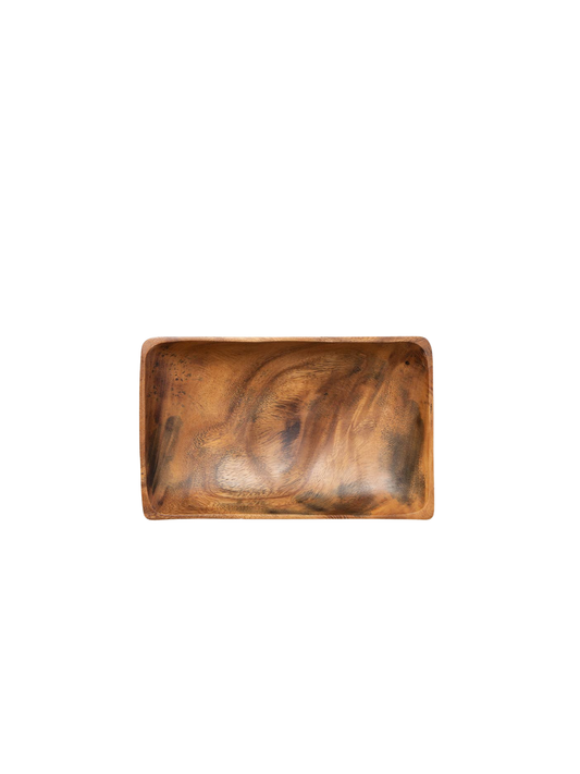 Acacia Wood Rectangular Bowl Tray