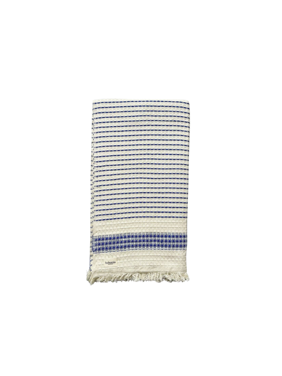 Milos Check Hammam Towel, Blue