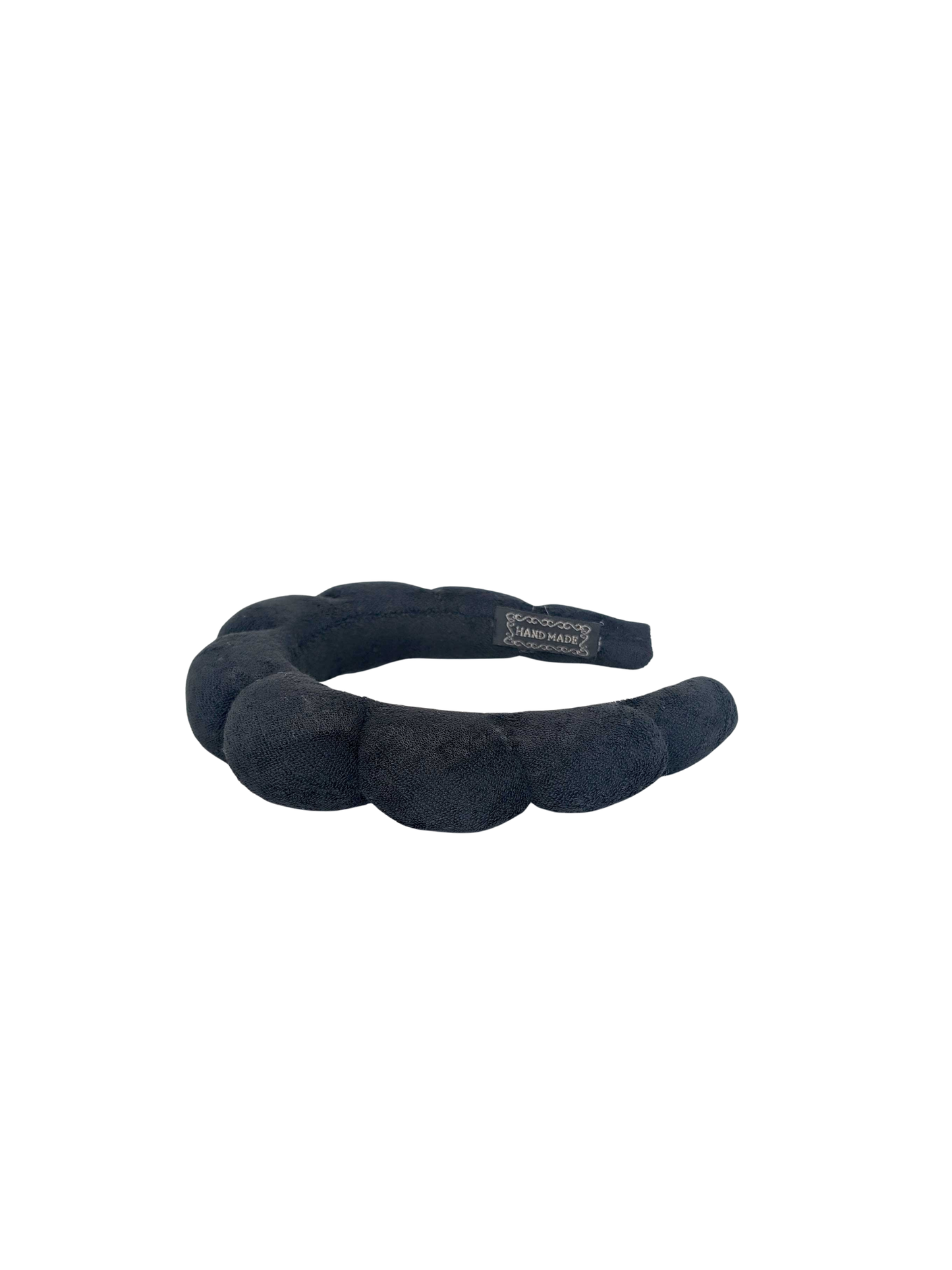 Serene Oasis Terry Cloth Bubble Spa Headbands: Black
