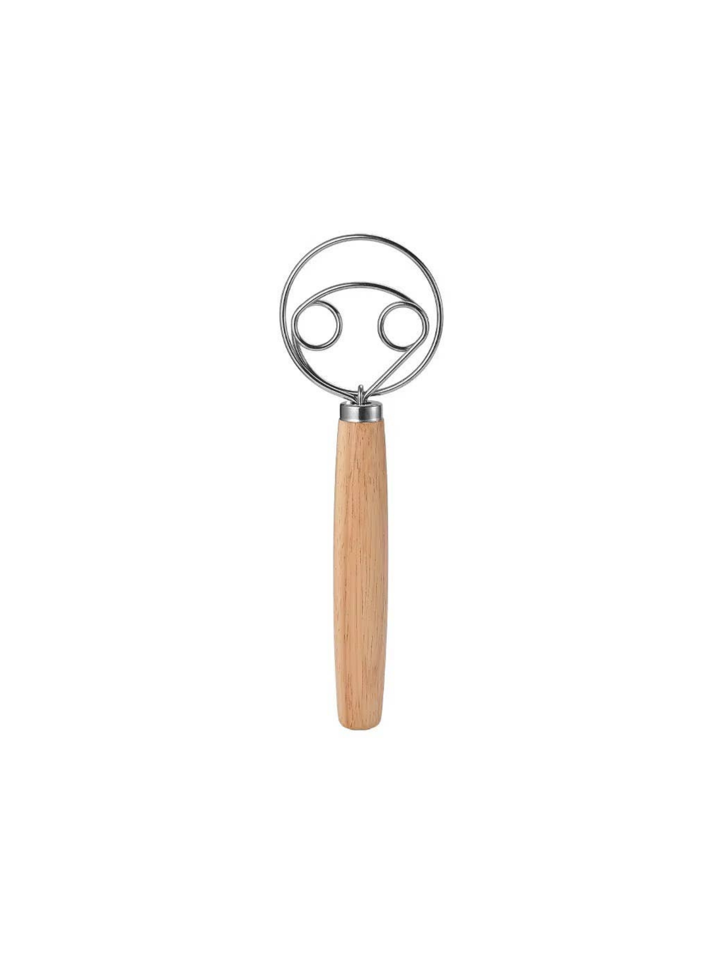 Danish Dough Whisk Wooden Stainless Steel