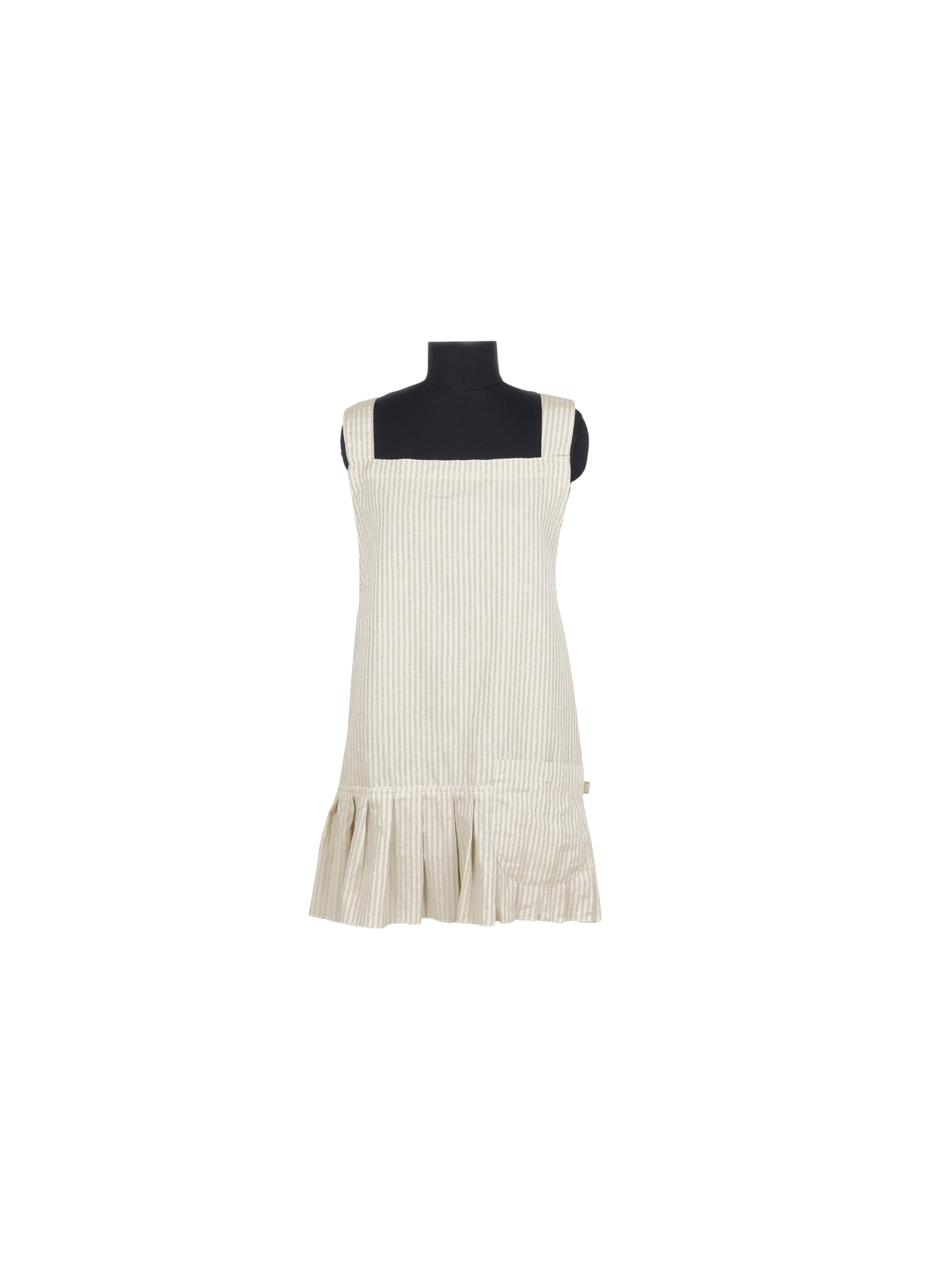 Manor Stripe Pinafore Apron - Taupe