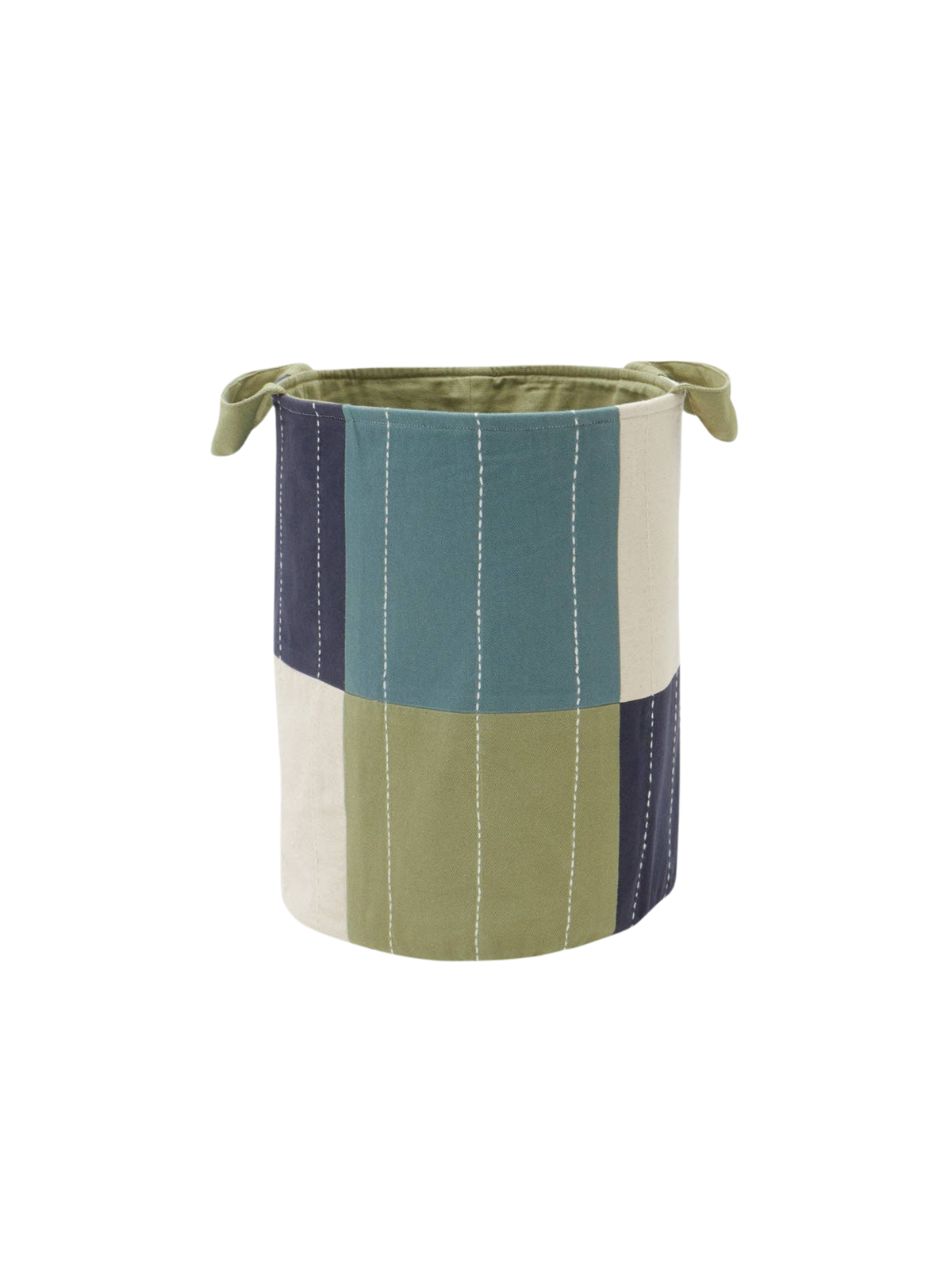 Checkered Fabric Storage Bin - Sage