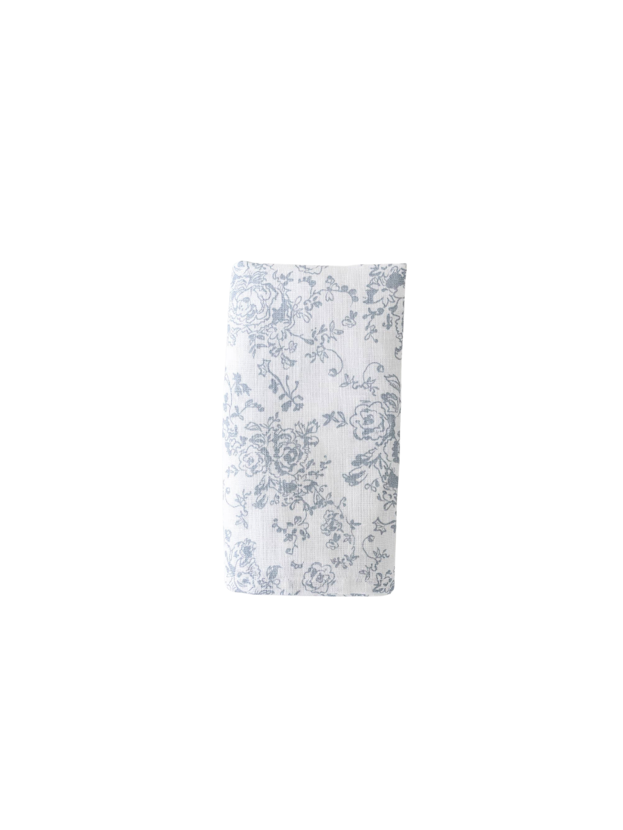 Linen Dinner Napkin In Light Blue English Rose