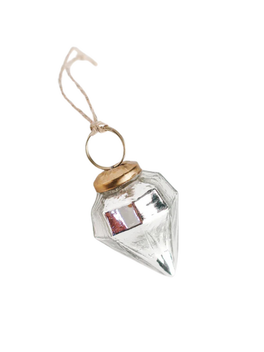 Silver Glass Jewel Ornament