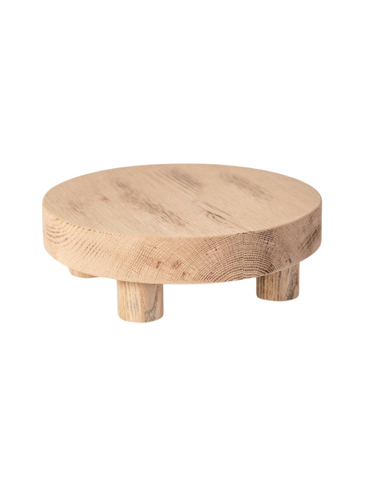 Round Reclaimed Wood Riser Stand