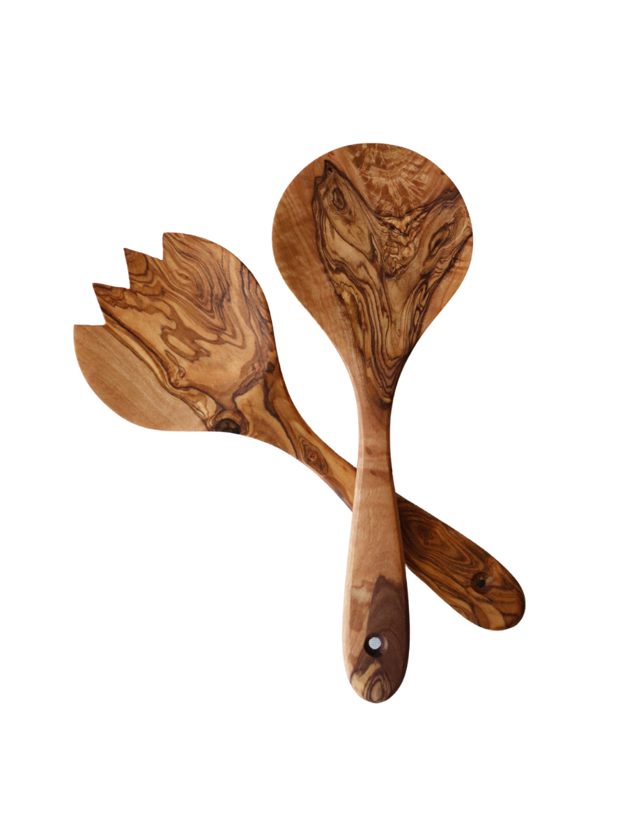 Olive Wood Salad Servers