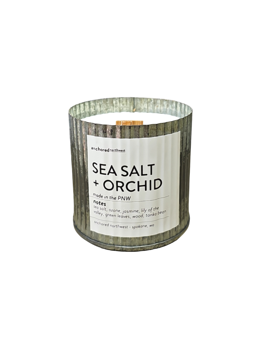 Sea Salt + Orchid Rustic Candle