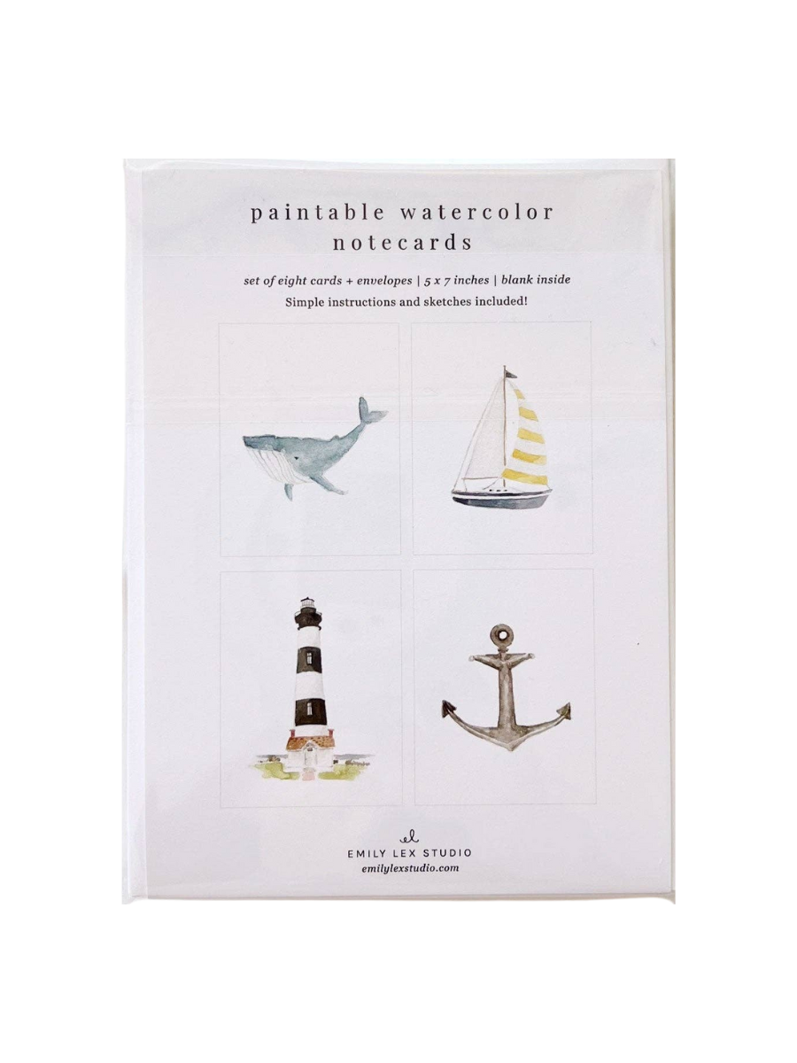 Seaside Paintable Notecards