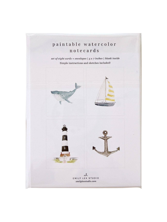 Seaside Paintable Notecards