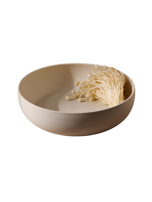 Stoneware Shallow Serving Bowl - Matte White