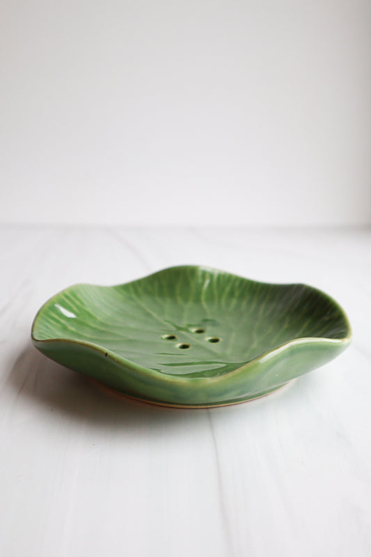 Green Lily Pad Soap Dish