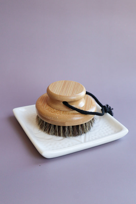 Round Dry Body Brush with String