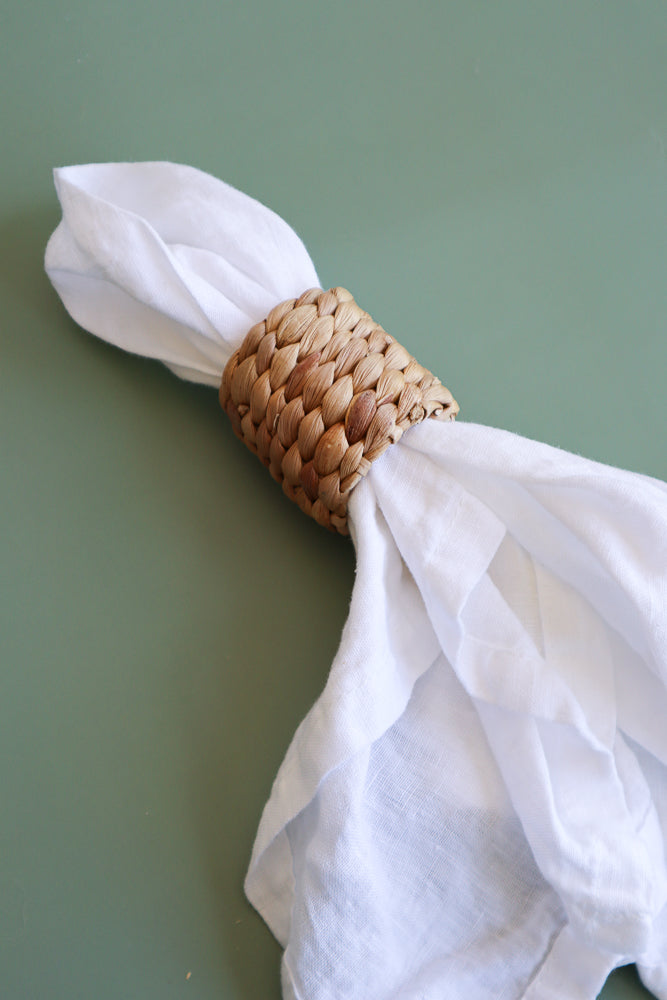 (Set of 4) Water Hyacinth Napkin Rings