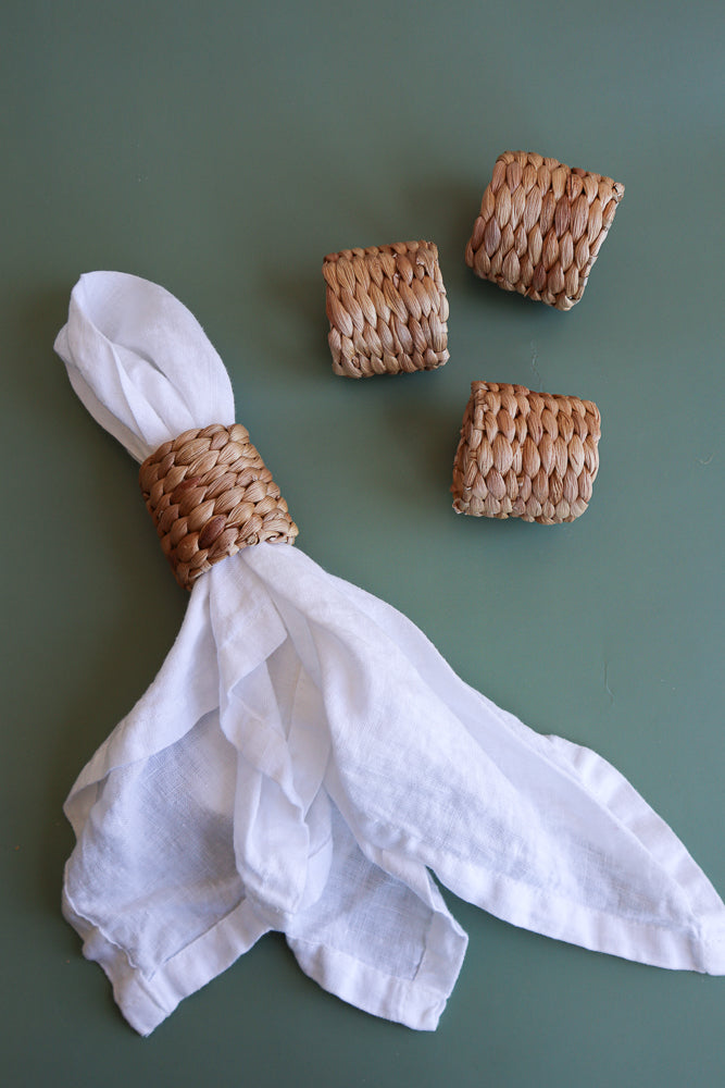 (Set of 4) Water Hyacinth Napkin Rings