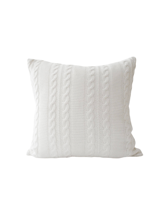 Luna White Cable Knit Pillow