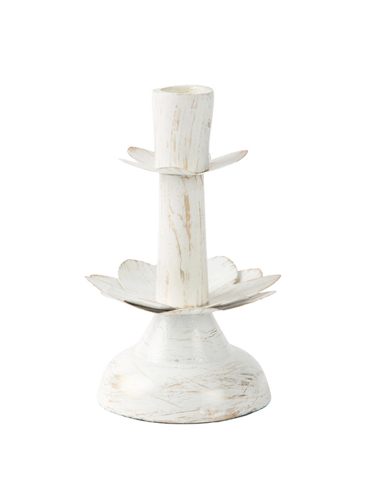 White Lily Tapered Candleholders Short