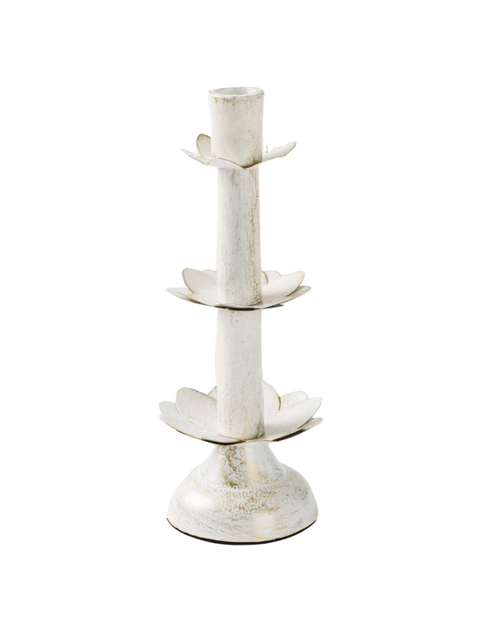 White Lily Tapered Candleholders Tall