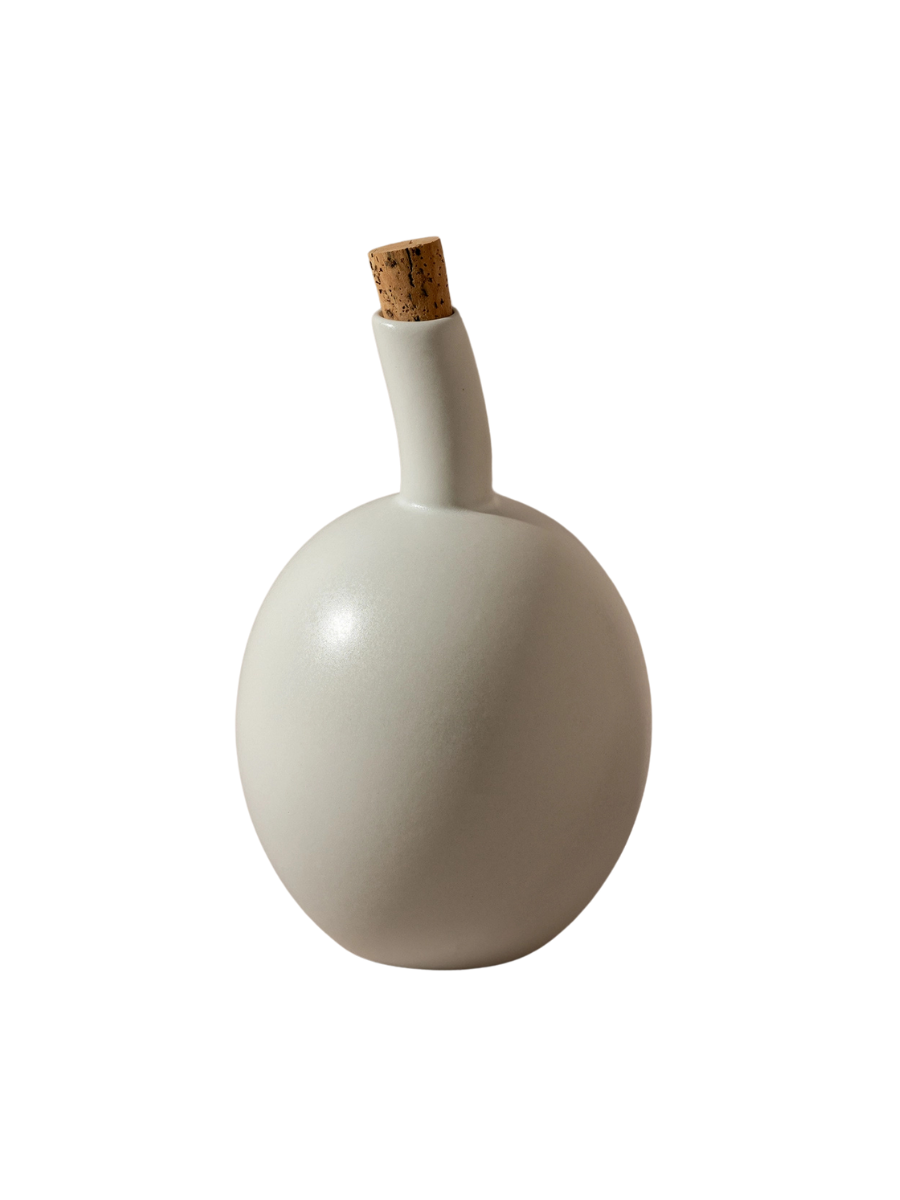 Zitouna White Stoneware Olive Oil Bottle