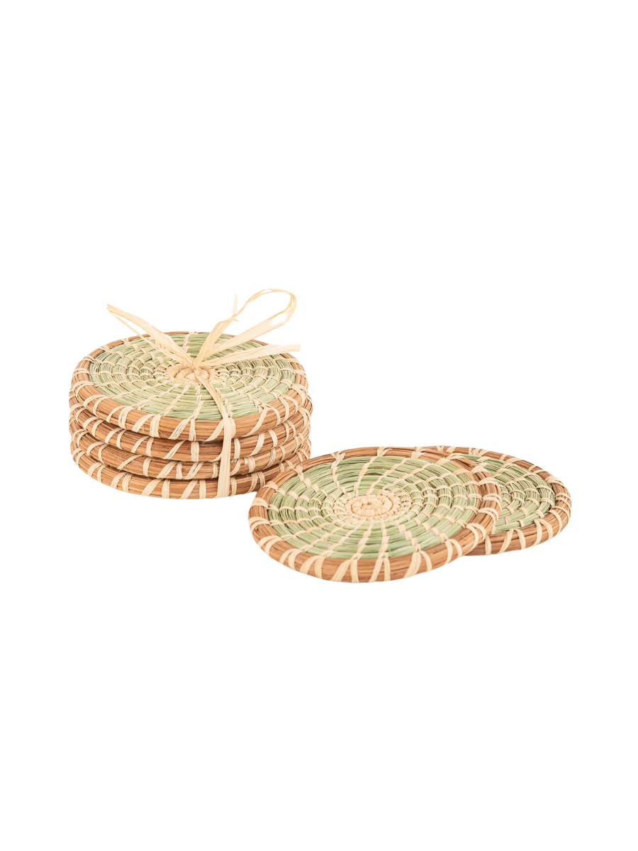 Pine Needle and Wild Grass Coaster Set of 4