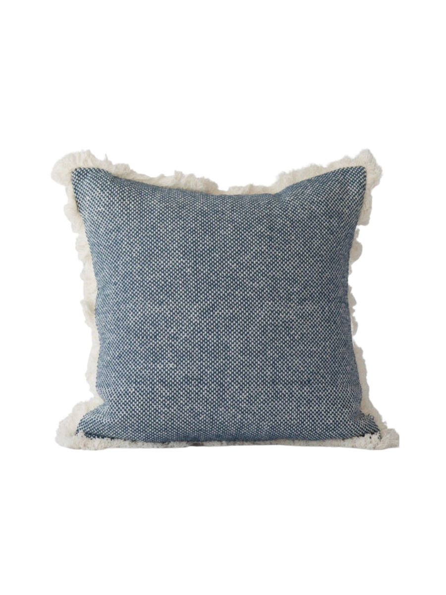 Yari Textured Blue Woven Pillow