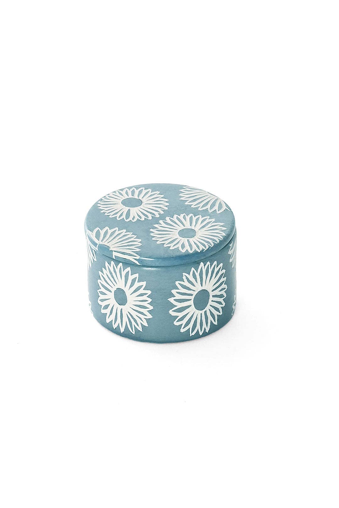 Blue Blossom Soapstone Box