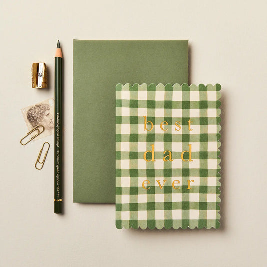 Green Gingham Father's Day Card