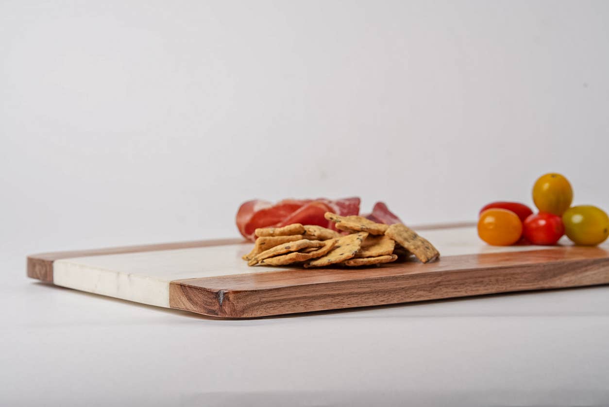 Marble and Acacia Wood Serving Board - Rectangle