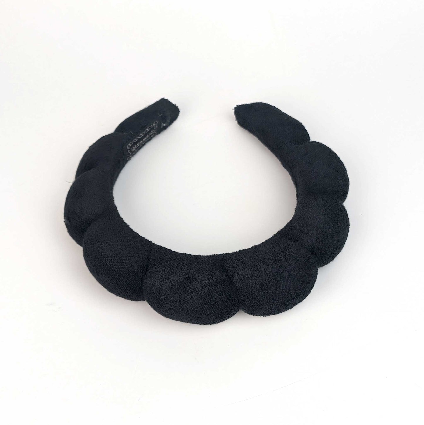 Serene Oasis Terry Cloth Bubble Spa Headbands: Black