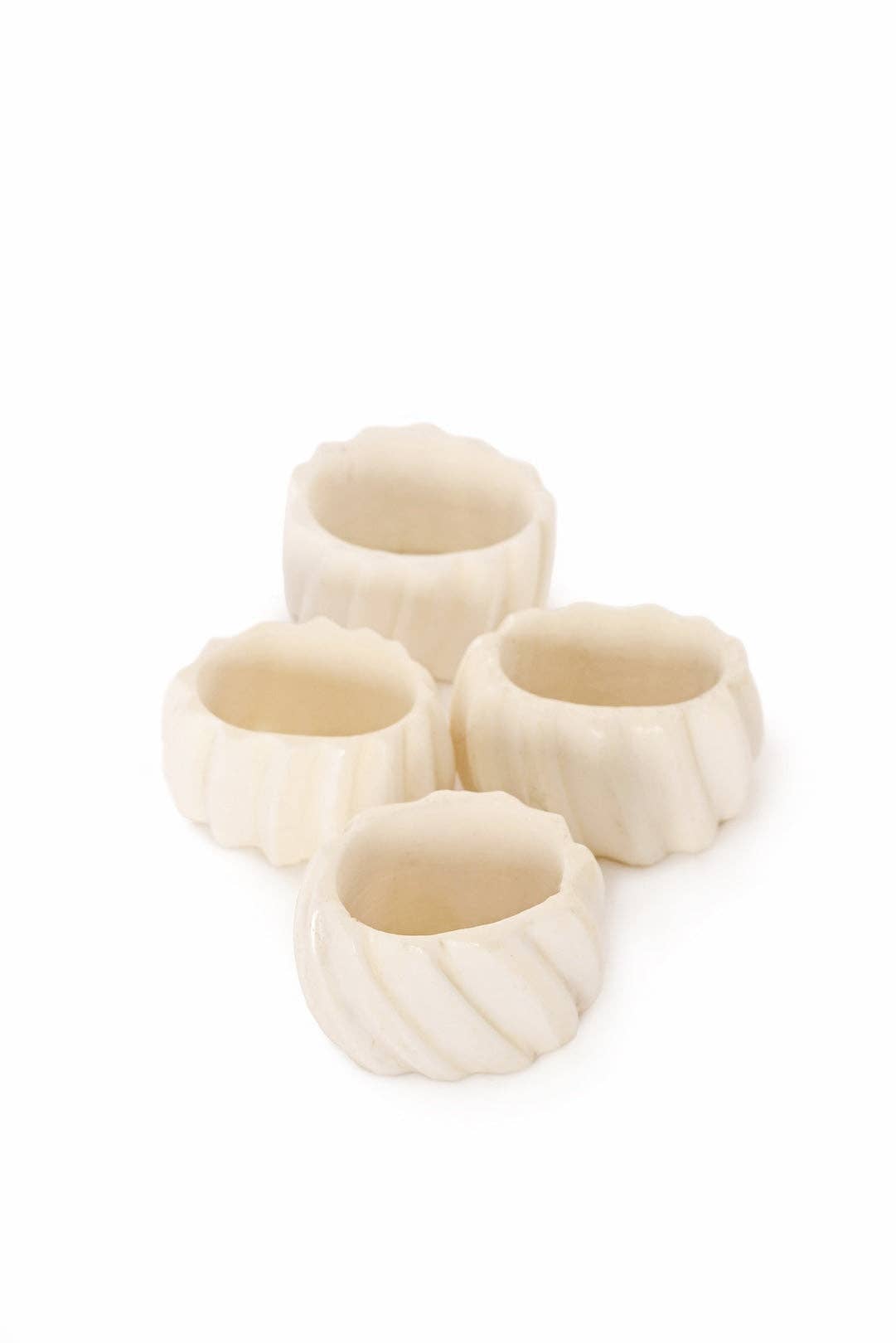 Spiral Cow Bone Napkin Rings