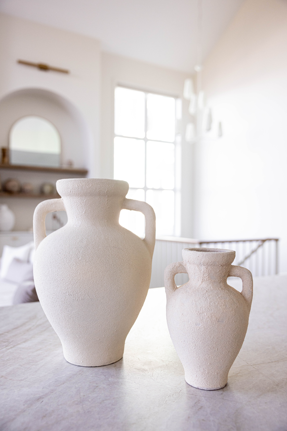 Lesbos Cream Urn Vase With Handles