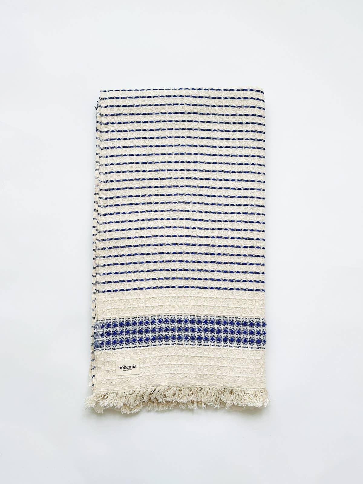 Milos Check Hammam Towel, Blue