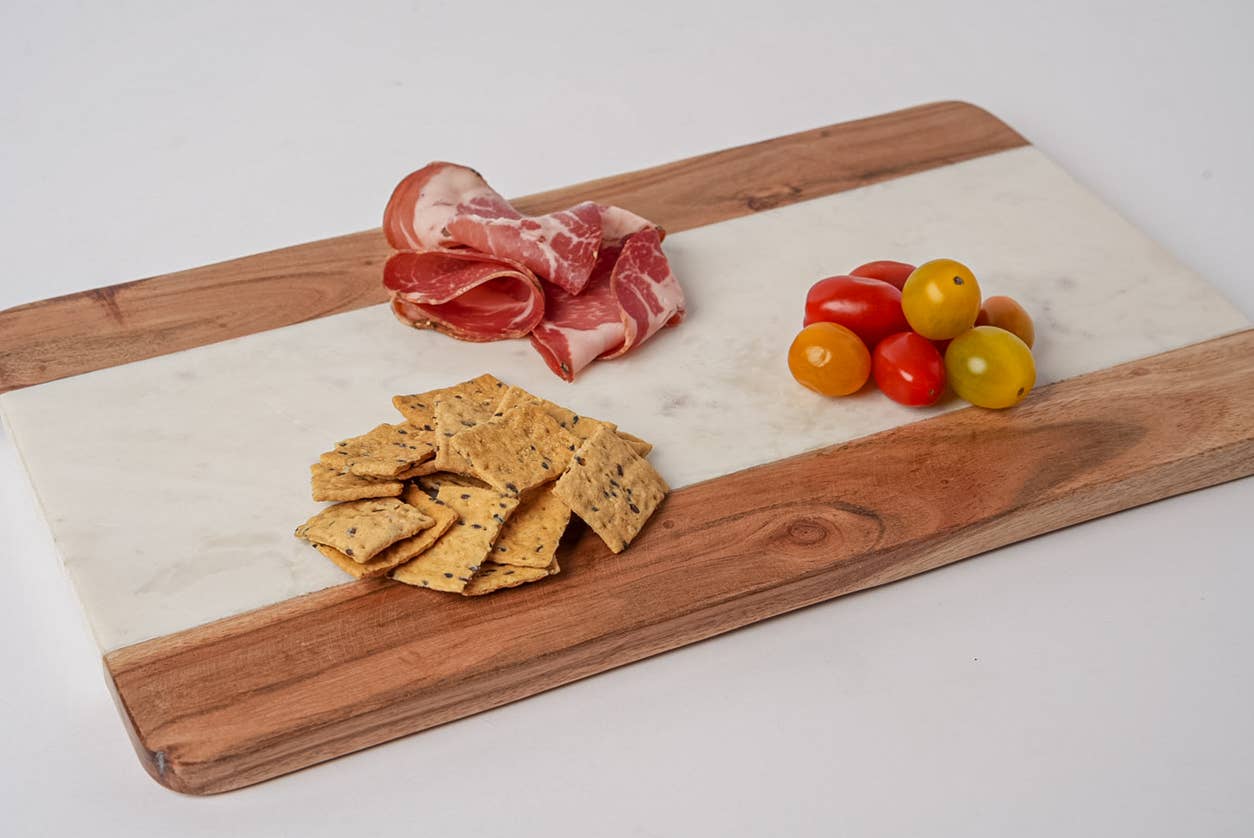Marble and Acacia Wood Serving Board - Rectangle