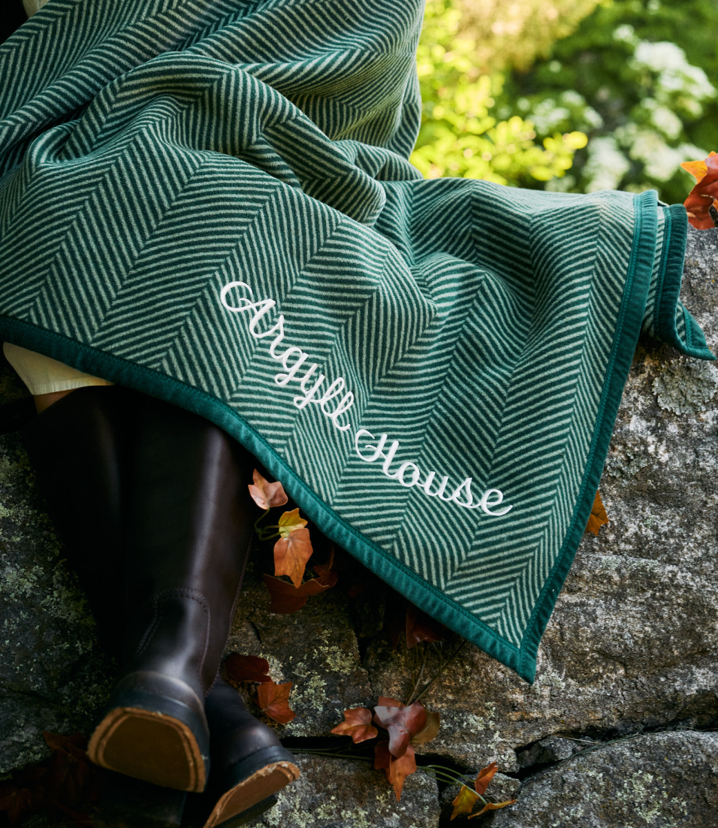 Forest Green Harborview Herringbone Original Blanket