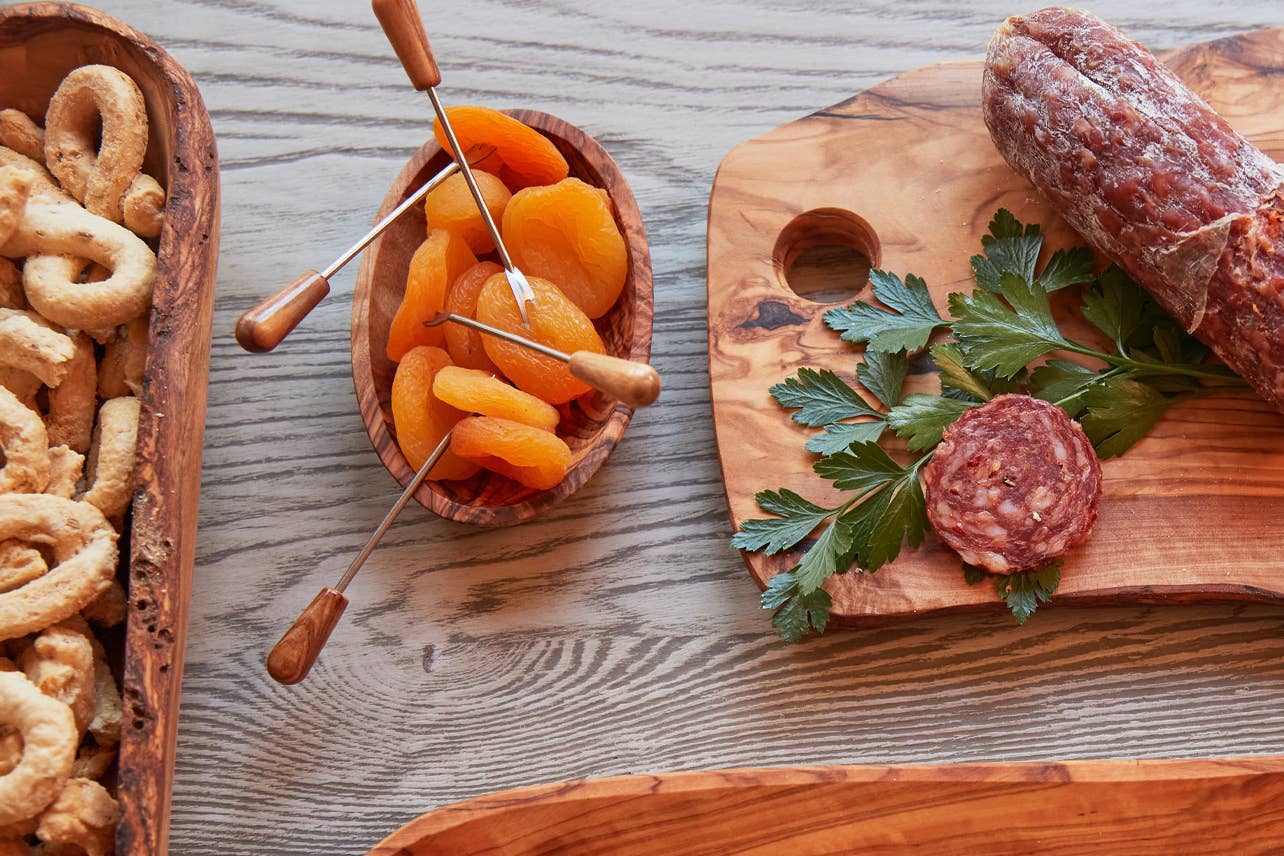 Italian Olive Wood Aperitivo Forks - Set of 6 Forks