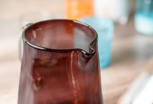 Tamarind Handblown Glass Pitcher