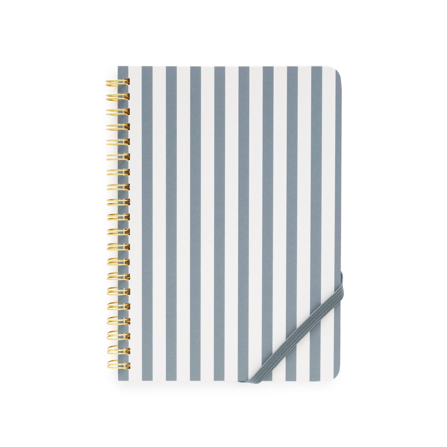 Mini Spiral Notebook, Dusty Blue Stripe