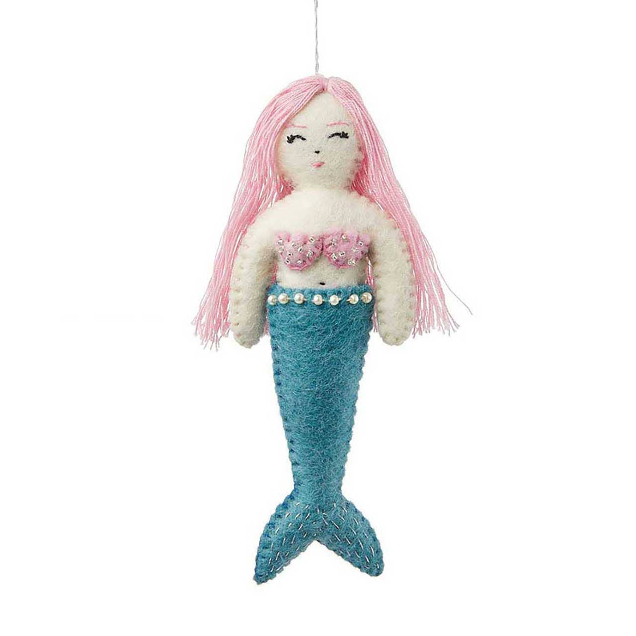 Sea Shimmer Aqua  Mermaid Ornament