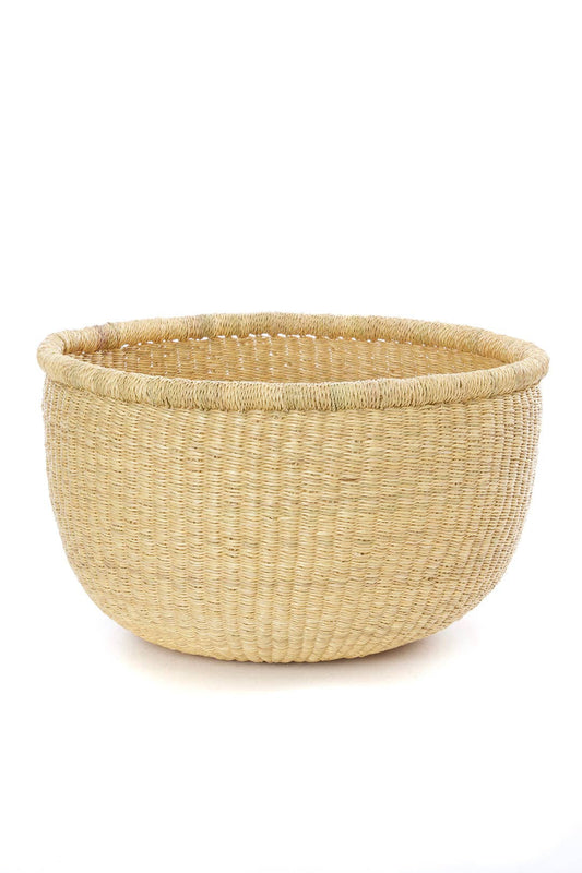 Round Bolga Storage Basket - Natural