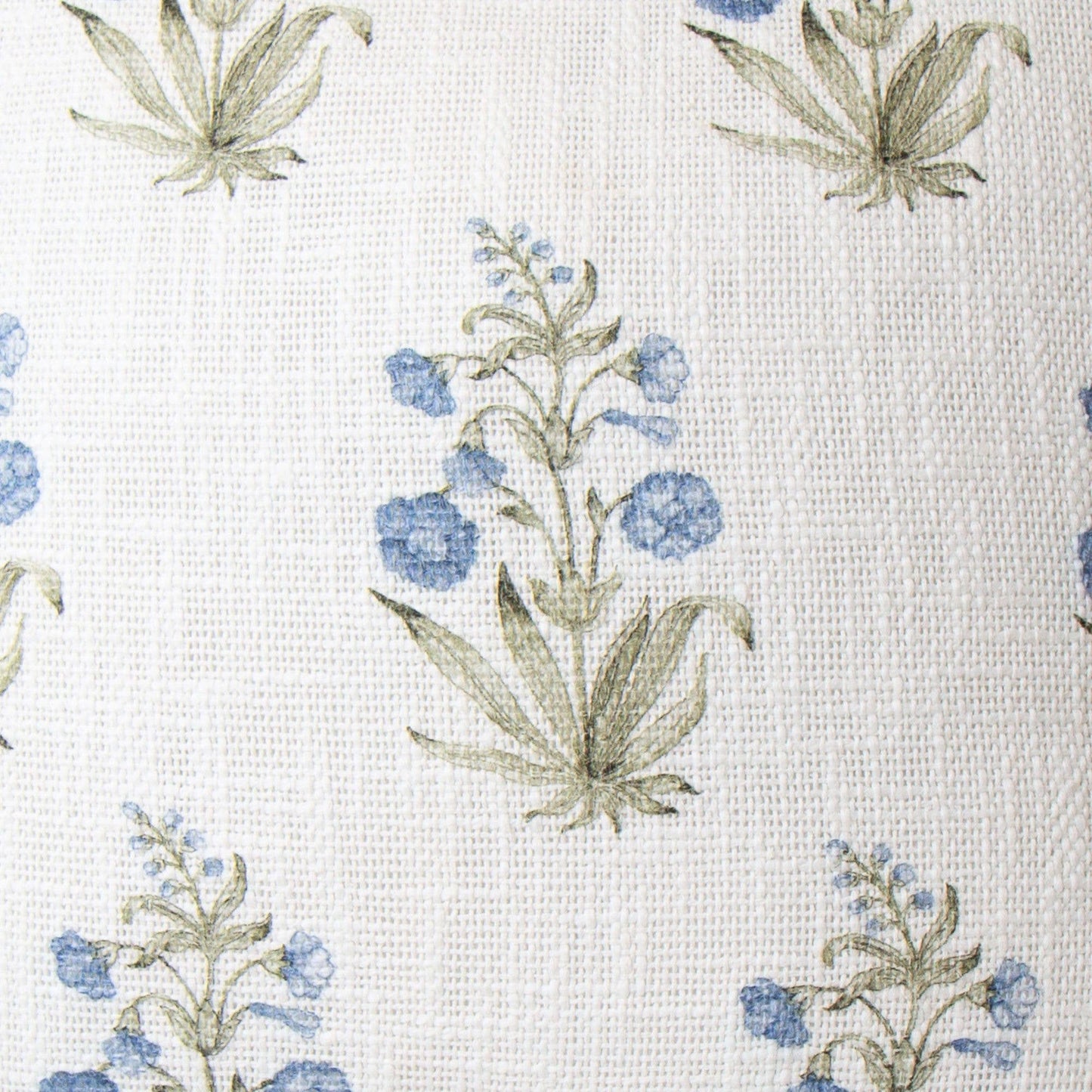 Lucie Blue Floral Block Print Pillow