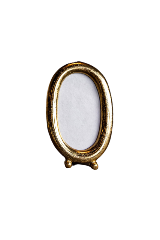 Oval Brushed Brass Photo Frame