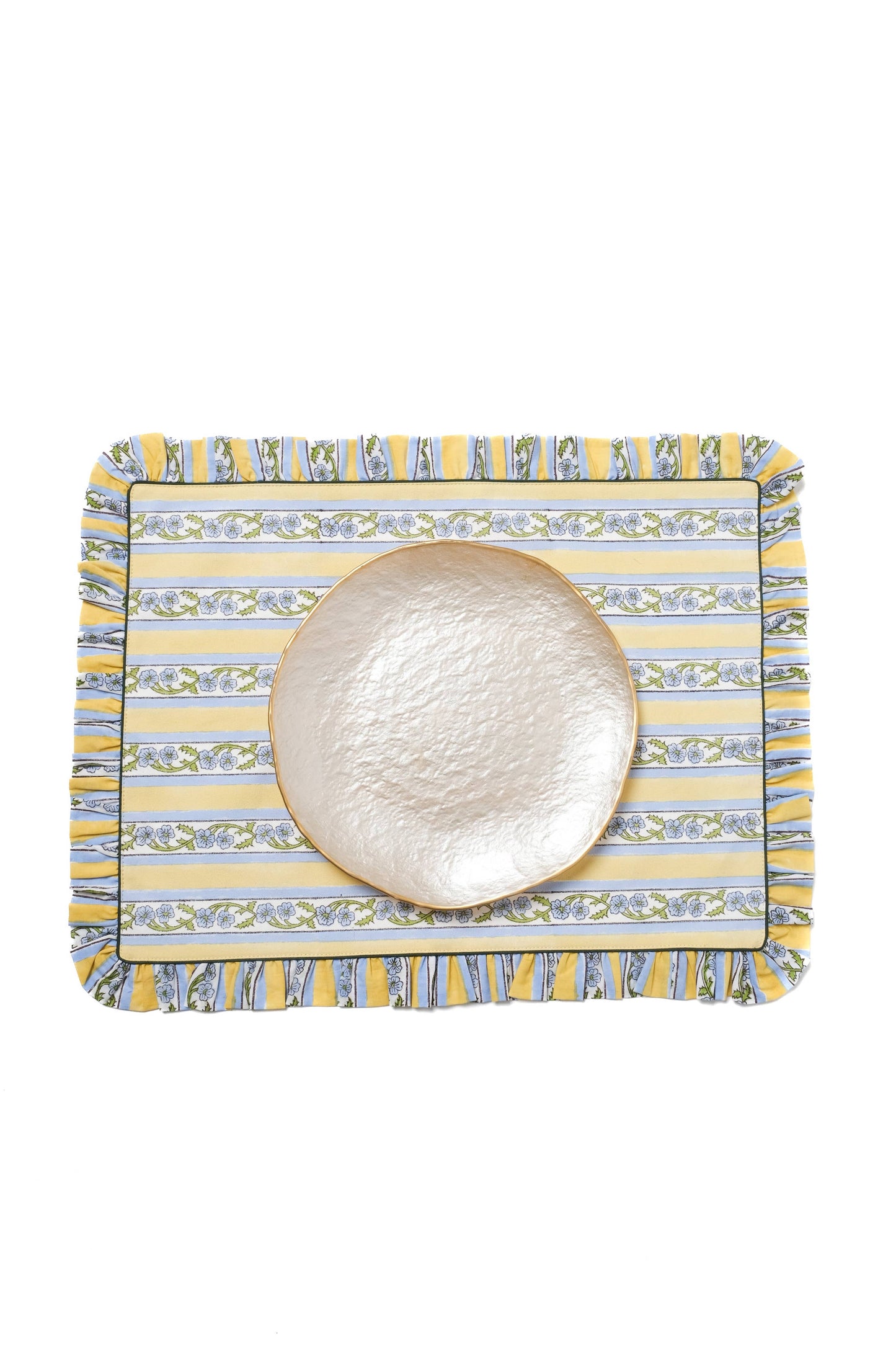 Provence Blockprint Placemat in Butter Yellow