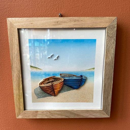 Bimala 6x6 Wood Quilling Card Frame - Handmade Fair Trade