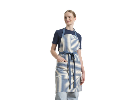 Blue Striped Bib Apron