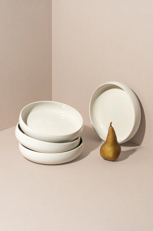 Edan Stoneware Pasta / Salad Plate - Matte White