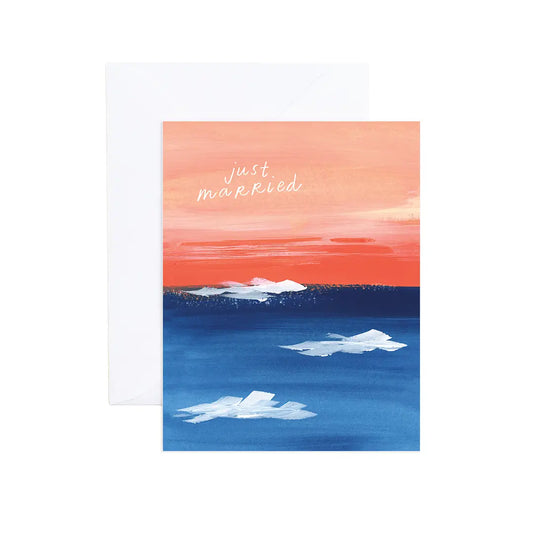 Roxi Beach Sunset Wedding Card