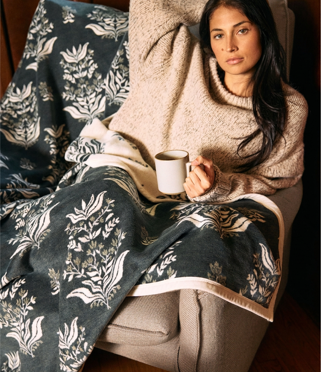 Florence Blockprint Blanket: Original